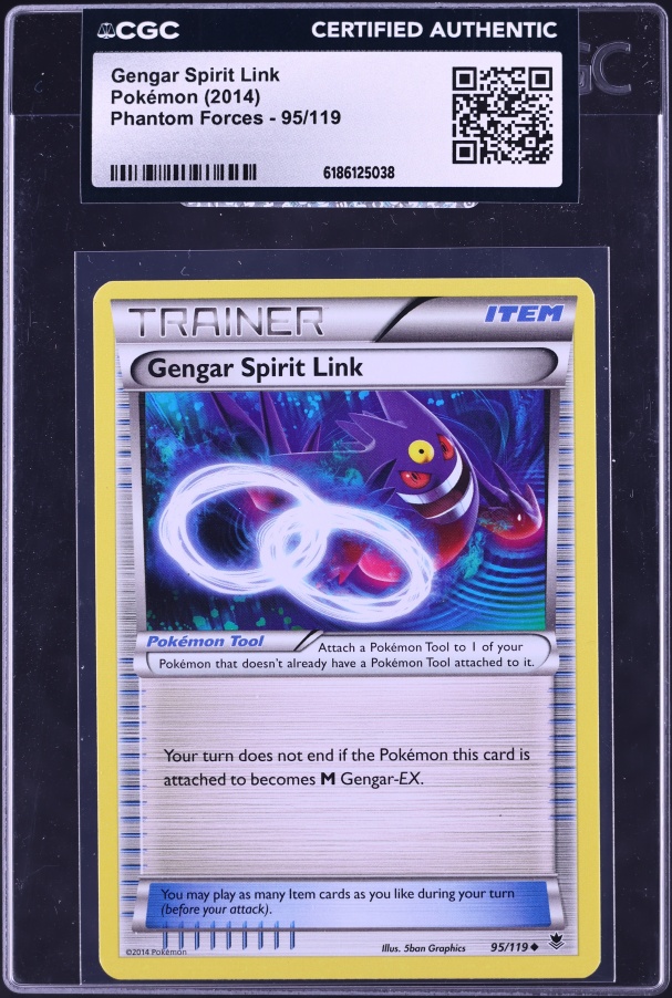 2014 Pokemon XY Phantom Forces Gengar Spirit Link #95 CGC AUTH