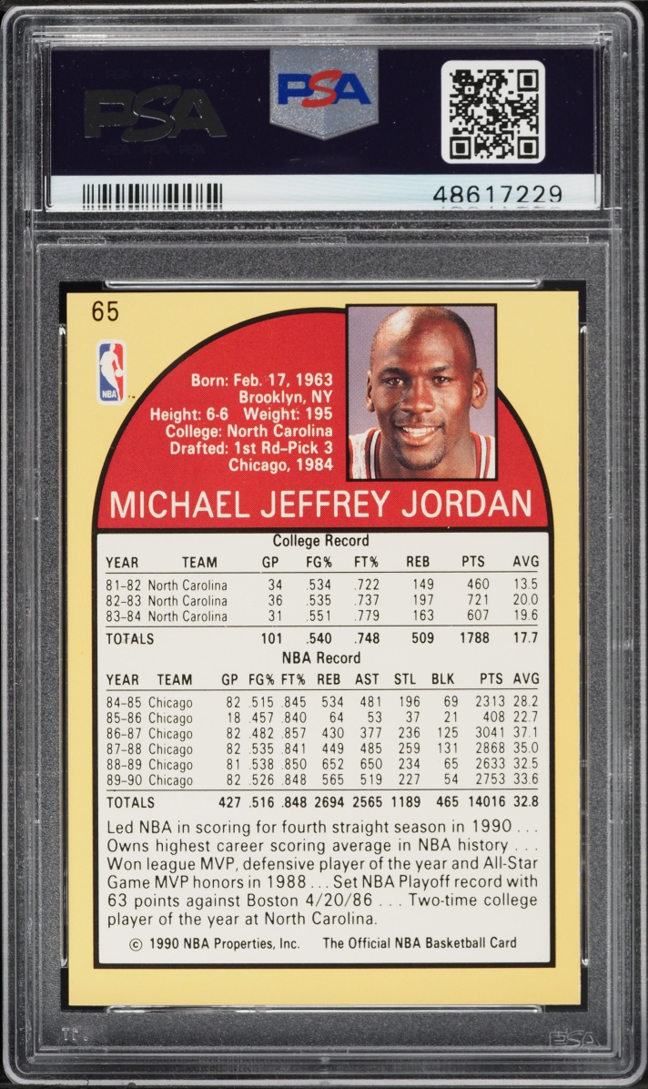 1990 Hoops Michael Jordan #65 PSA 7 NRMT