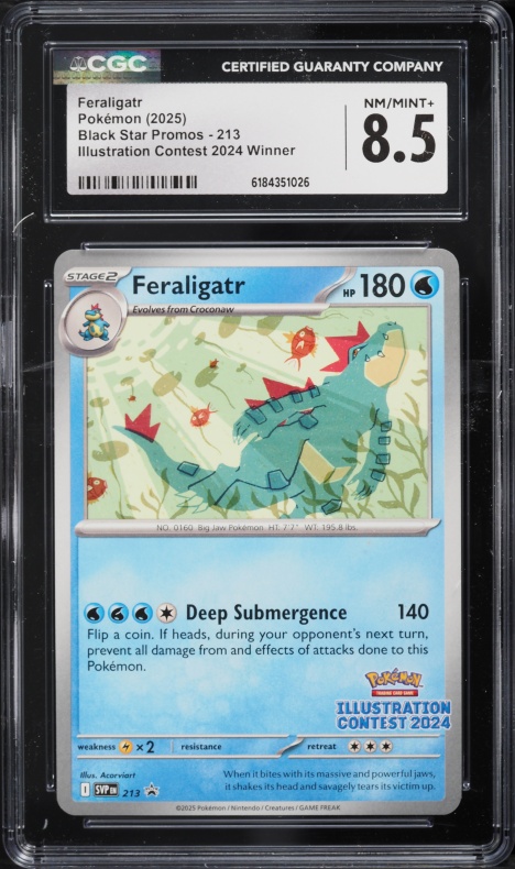 2025 Pokemon Scarlet & Violet Promo Illustration Contest Winner Feraligatr #213 CGC 8.5 NM-MT+