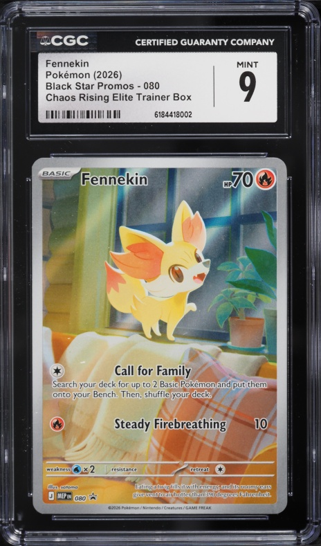 2026 Pokemon Mega Evolution Promo Chaos Rising ETB Full Art Fennekin #80 CGC 9 MINT
