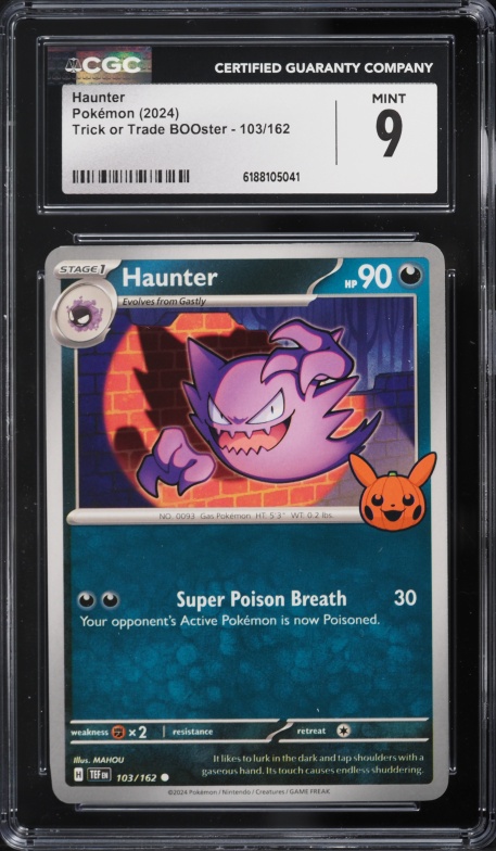 2024 Pokemon Scarlet & Violet Temporal Forces Trick Or Trade BOOster Haunter #103 CGC 9 MINT