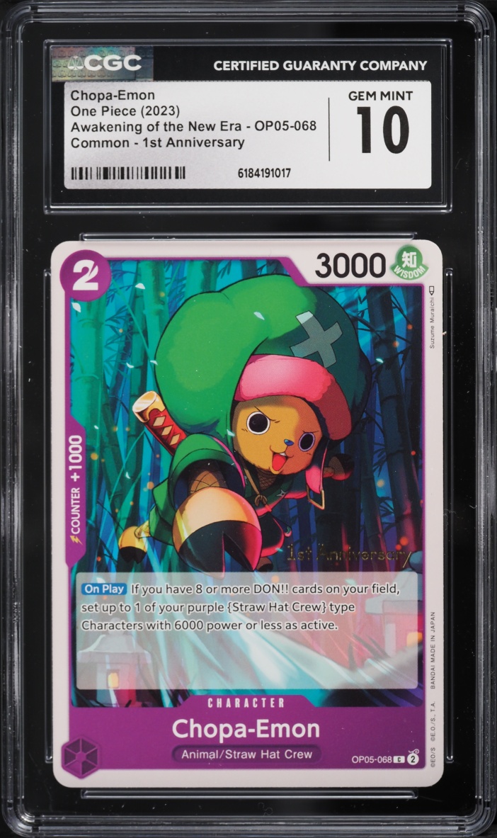 2023 One Piece Awakening Of The New Era 1st Anniversary Chopa-Emon #OP05-068 CGC 10 GEM MINT