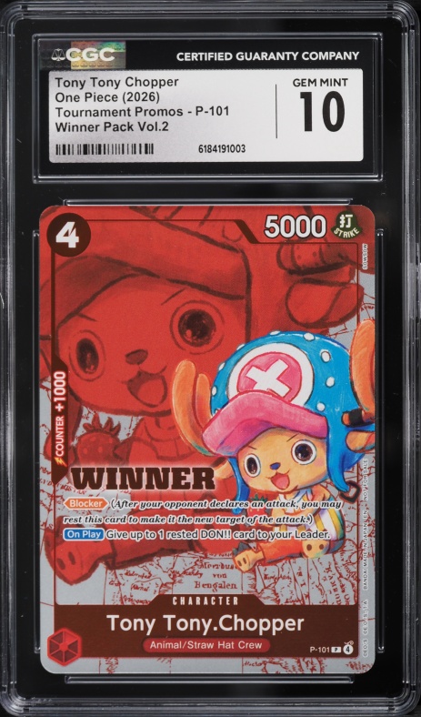 ゲーム CGC PRISTINE 10 PSA10以上 チョッパー Chopper OP08-001 L