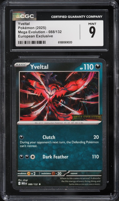 2025 Pokemon Mega Evolution European Exclusive Yveltal #88 CGC 9 MINT