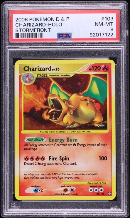 2008 Pokemon Diamond & Pearl Stormfront Holo Charizard #103 PSA 8 NM-MT