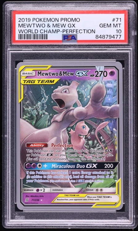 2019 Pokemon World Championships Deck Perfection Mewtwo Mew GX #71 PSA 10 GEM MINT