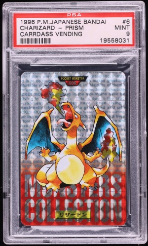 1996 Pokemon Japanese Bandai Carddass Red Prism Charizard #6 BGS