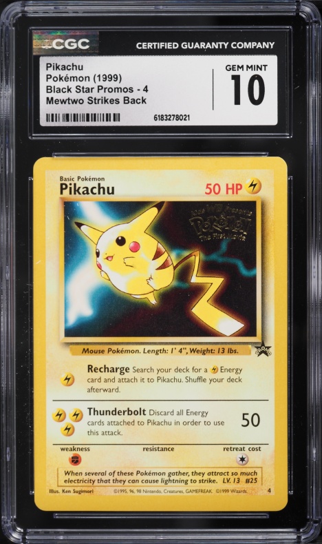 1997 Pokemon Japanese Promo WHF Special Sheet Pikachu #25 PSA 7