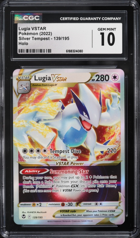 2022 Pokemon Sword & Shield Silver Tempest Holo Lugia VSTAR #139 CGC 10 GEM MINT