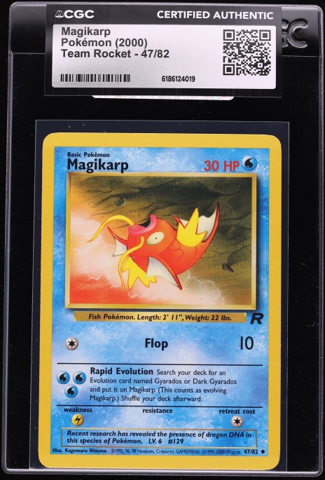 2000 Pokemon Team Rocket Magikarp #47 CGC AUTH