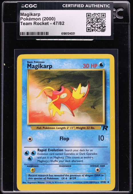 2000 Pokemon Team Rocket Magikarp #47 CGC AUTH