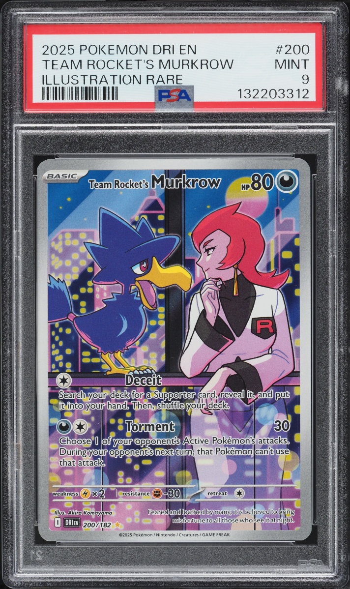 2025 Pokemon Scarlet & Violet Destined Rivals IR Team Rocket's Murkrow #200 PSA 9 MINT