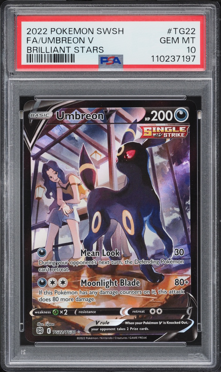 2022 Pokemon Sword & Shield Brilliant Stars Trainer Gallery CHR Umbreon V #TG22 PSA 10 GEM MINT