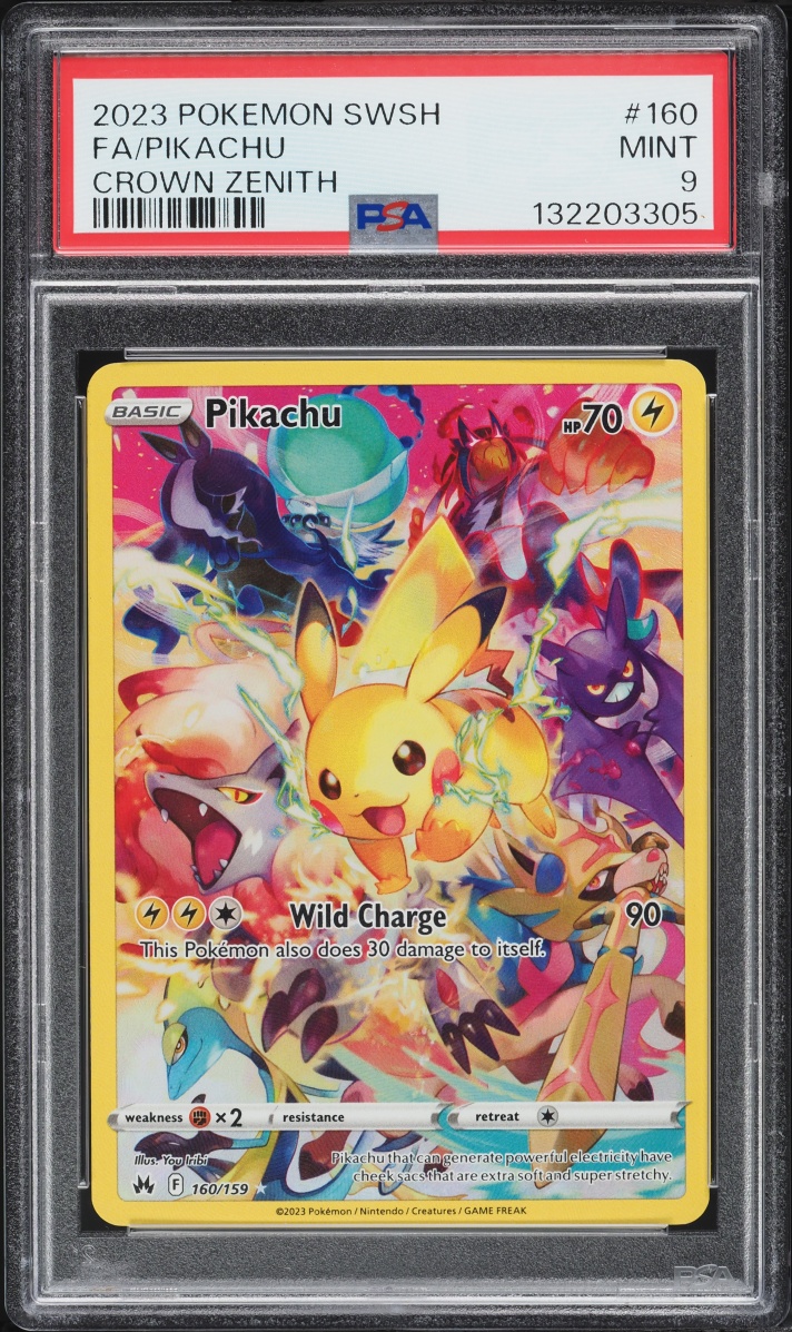 2023 Pokemon Sword & Shield Crown Zenith SEC Pikachu #160 PSA 9 MINT