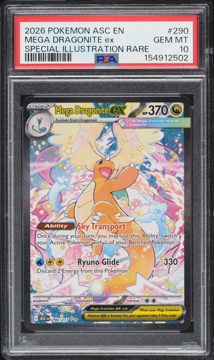 2026 Pokemon Mega Evolution Ascended Heroes SIR Mega Dragonite ex #290 PSA 10 GEM MINT