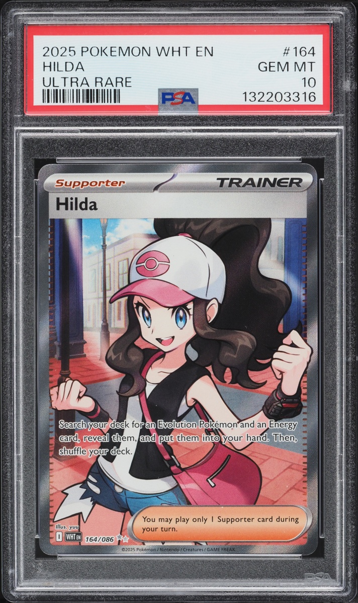2025 Pokemon Scarlet & Violet White Flare Full Art Hilda #164 PSA 10 GEM MINT