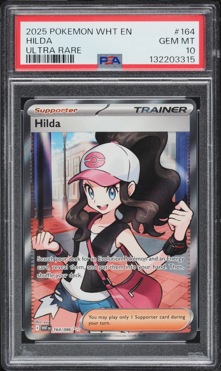 2025 Pokemon Scarlet & Violet White Flare Full Art Hilda #164 PSA 10 GEM MINT