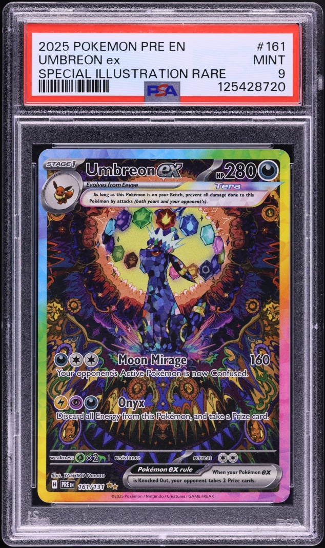 2025 Pokemon Scarlet & Violet Prismatic Evolutions SIR Umbreon EX #161 PSA 9 MINT