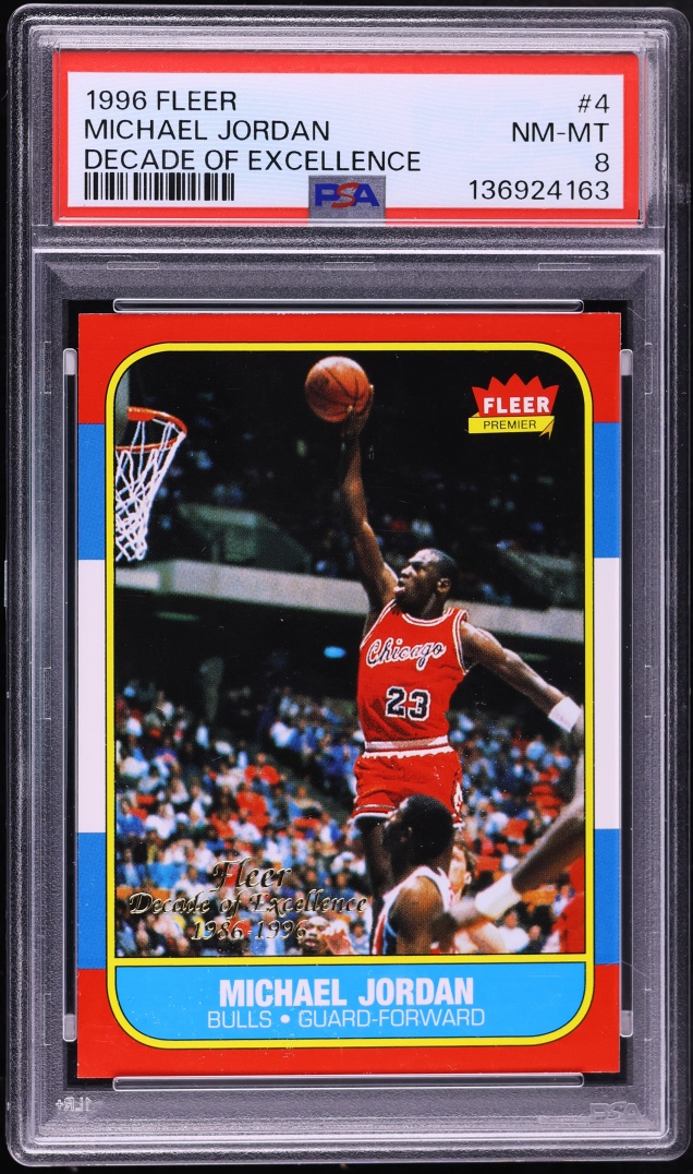 1996 Fleer Decade Of Excellence Michael Jordan #4 PSA 8 NM-MT