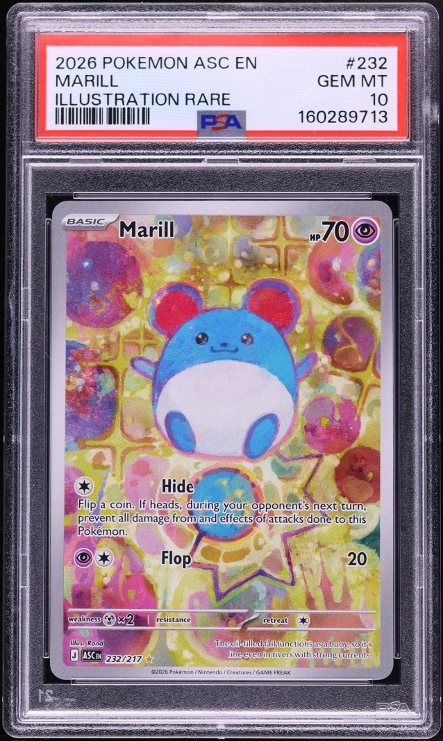 2026 Pokemon Mega Evolution Ascended Heroes IR Marill #232 PSA 10 GEM MINT