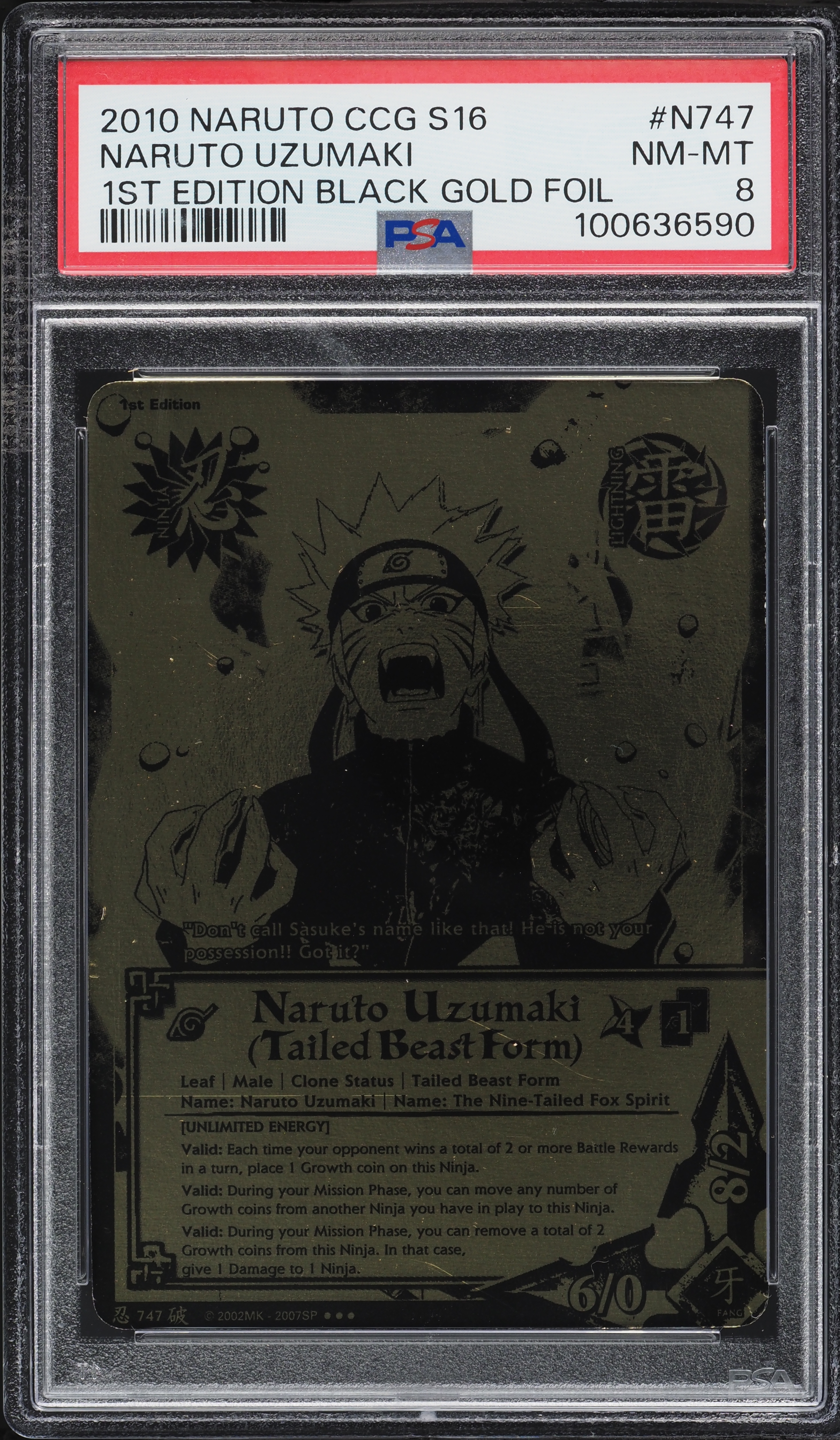 2010 Naruto CCG Series 16 Broken Promise 1st Ed Black Gold Foil