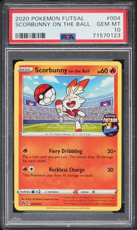 2020 Pokemon Sword & Shield Futsal Scorbunny On The Ball #4 PSA 10 GEM MINT