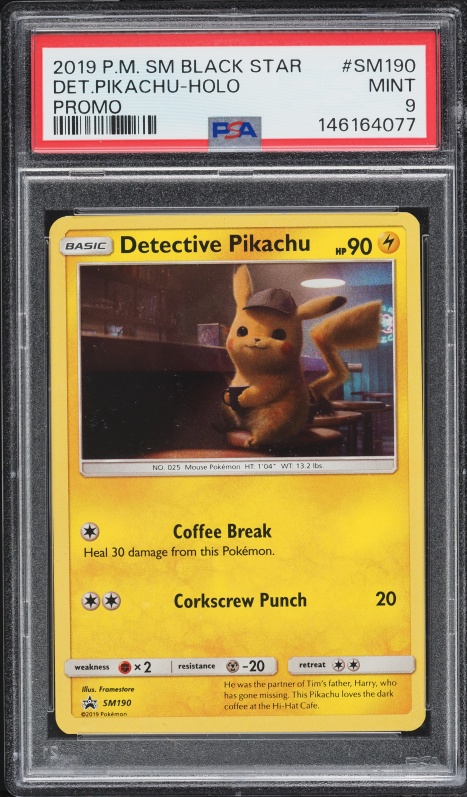 2019 Pokemon Sun & Moon Promo Holo Detective Pikachu #SM190 PSA 9 MINT