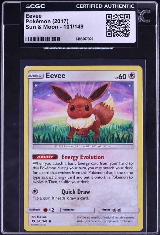 2017 Pokemon Sun & Moon Eevee #101 CGC AUTH