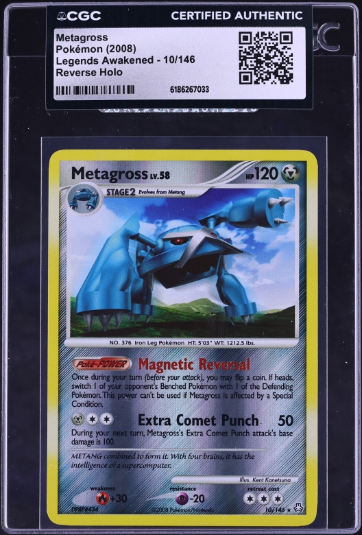 2008 Pokemon Diamond & Pearl Legends Awakened Reverse Holo Metagross #10 CGC AUTH