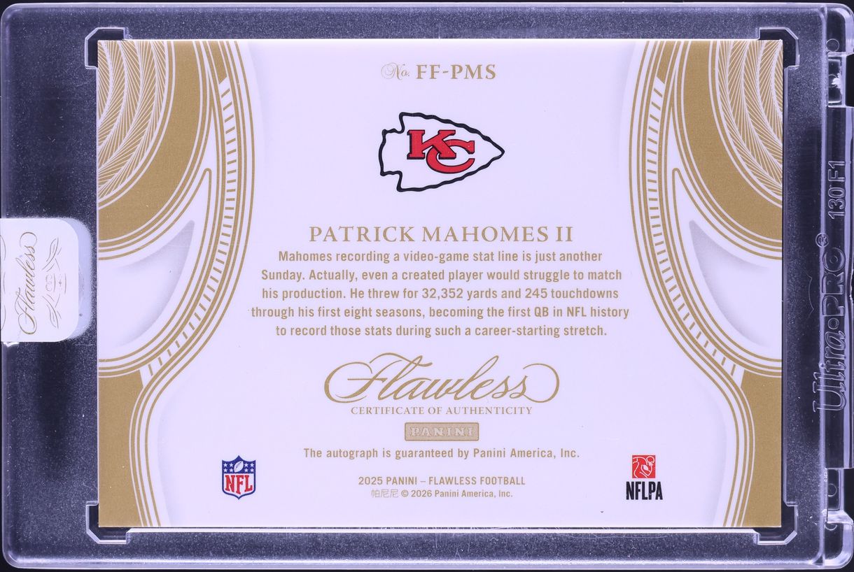 2025 Panini Flawless Flyers Silver Patrick Mahomes II AUTO /20 #FF-PMS