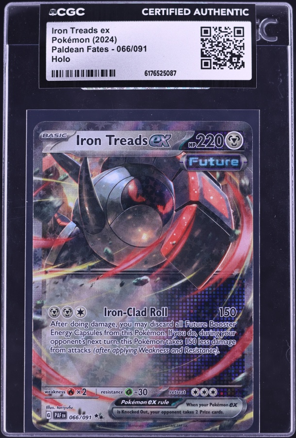 2024 Pokemon Scarlet & Violet Paldean Fates Holo Iron Treads Ex #66 CGC AUTH