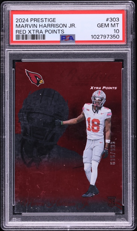 2024 Panini Prestige Red Xtra Points Marvin Harrison Jr. ROOKIE /999 #303 PSA 10 GEM MINT