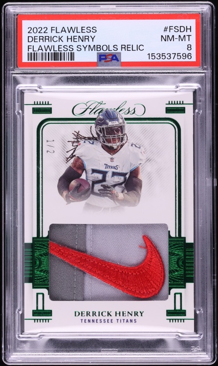 2022 Panini Flawless Symbols Derrick Henry PATCH 1/2 #FSDH PSA 8 NM-MT
