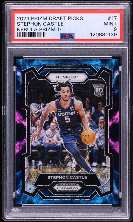 2024 Panini Prizm Draft Picks Nebula Stephon Castle ROOKIE 1/1 #17 PSA 9 MINT