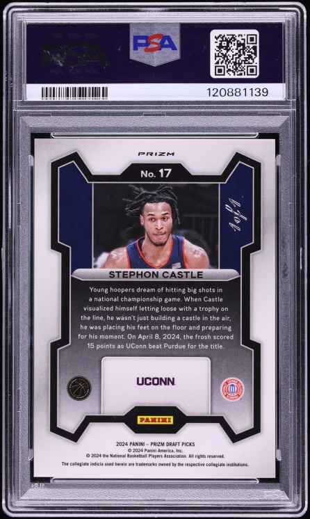 2024 Panini Prizm Draft Picks Nebula Stephon Castle ROOKIE 1/1 #17 PSA 9 MINT