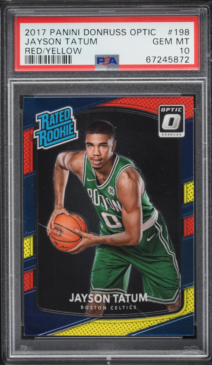 2017 Donruss Optic Red & Yellow Jayson Tatum ROOKIE #198 PSA 10 GEM MINT