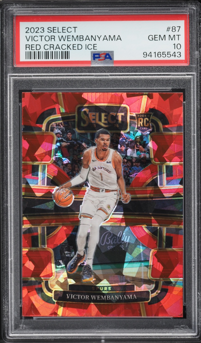 2023 Select Concourse Red Cracked Ice Prizm Victor Wembanyama ROOKIE #87 PSA 10 GEM MINT