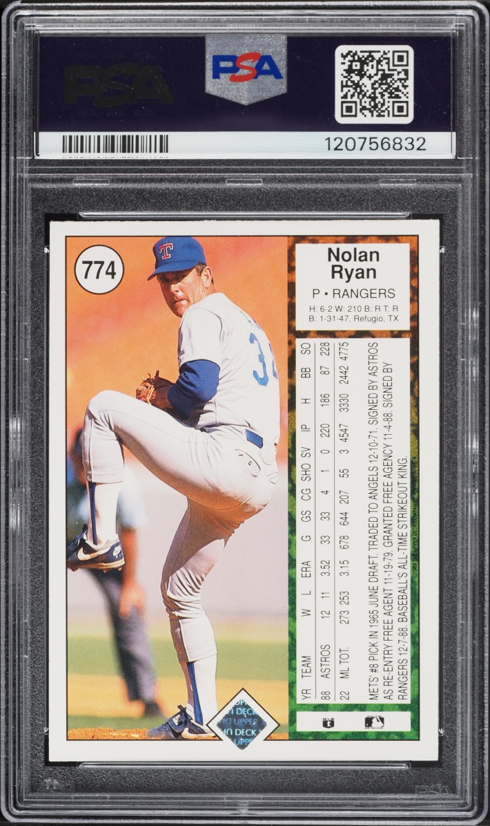 1989 Upper Deck Nolan Ryan #774 PSA 8 NM-MT