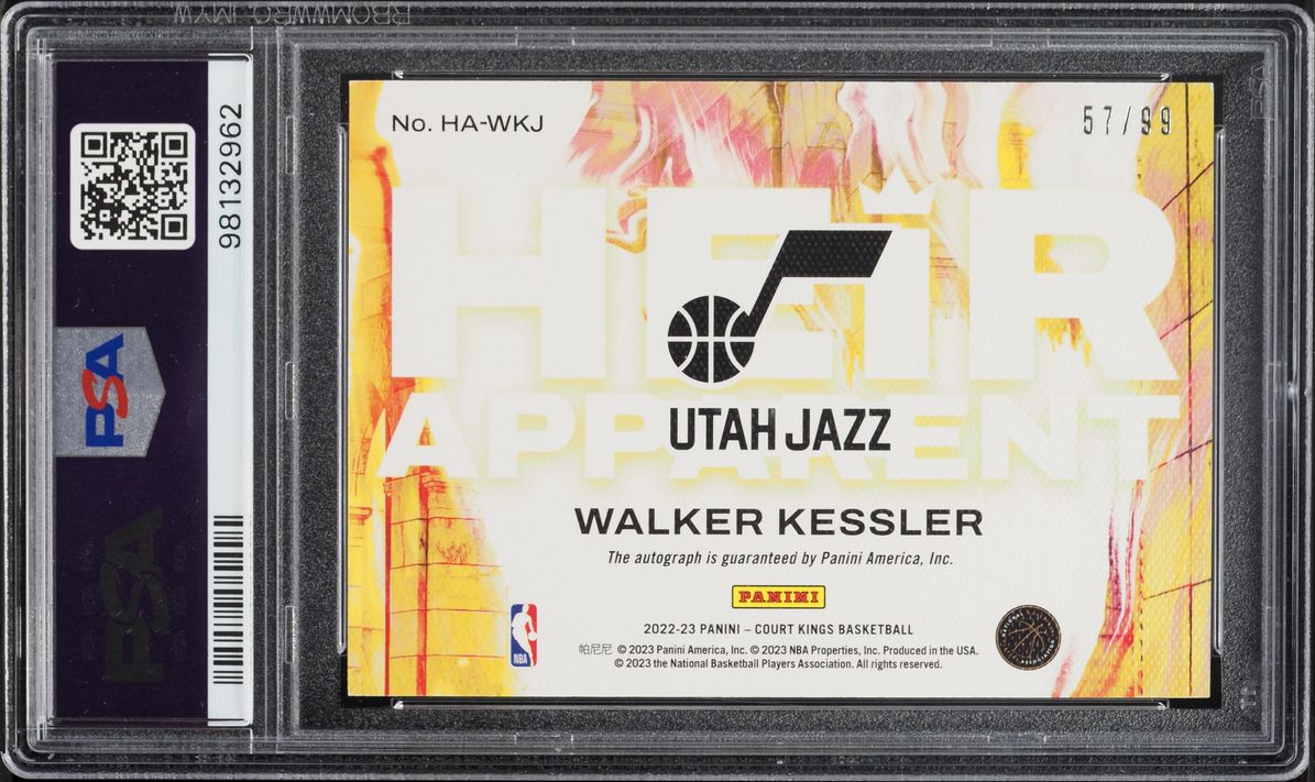 2022 Panini Court Kings Heir Apparent Ruby Walker Kessler ROOKIE AUTO /99 #HA-WKJ PSA 9 MINT