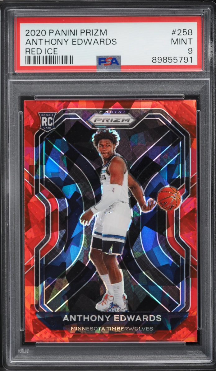 2020 Panini Prizm Red Ice Anthony Edwards ROOKIE #258 PSA 9 MINT