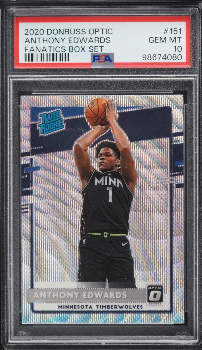 2020 Donruss Optic Fanatics Box Set Anthony Edwards ROOKIE #151 PSA 10 GEM MINT