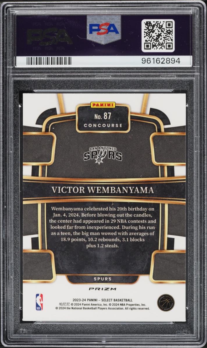 2023 Select Concourse Scope Victor Wembanyama ROOKIE #87 PSA 9 MINT
