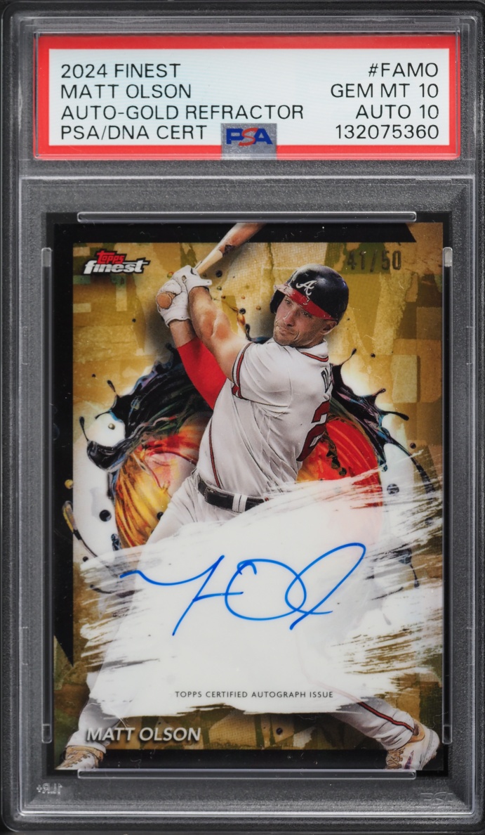 2024 Finest Gold Refractor Matt Olson AUTO DNA 10 /50 #FAMO PSA 10 GEM MINT