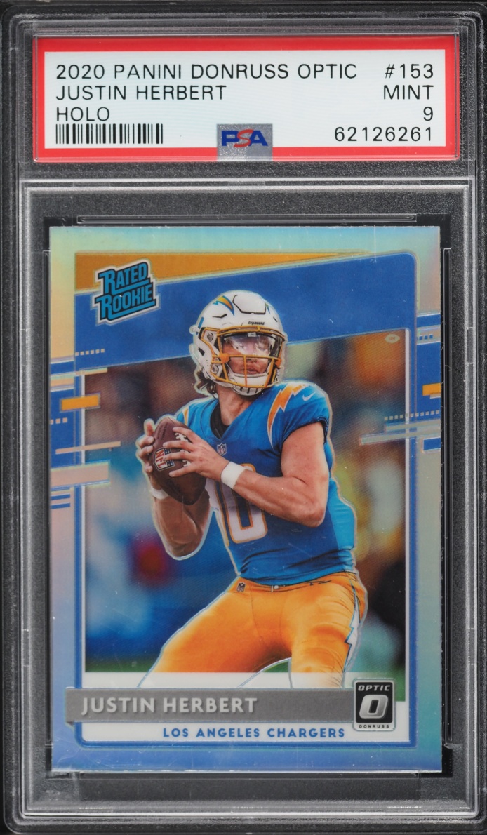 2020 Donruss Optic Holo Justin Herbert ROOKIE #153 PSA 9 MINT