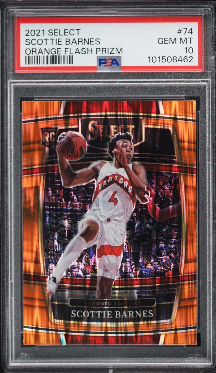 2021 Select Concourse Orange Flash Prizm Scottie Barnes ROOKIE #74 PSA 10 GEM MINT