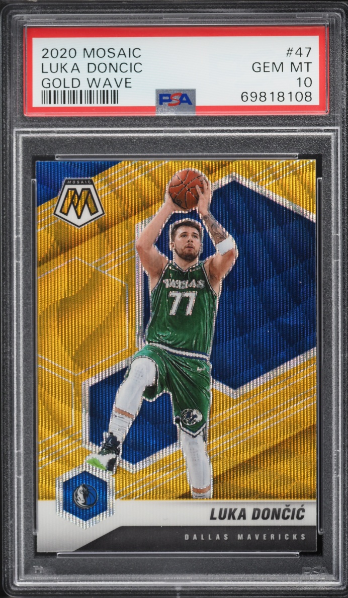 2020 Panini Mosaic Gold Wave Luka Doncic #47 PSA 10 GEM MINT