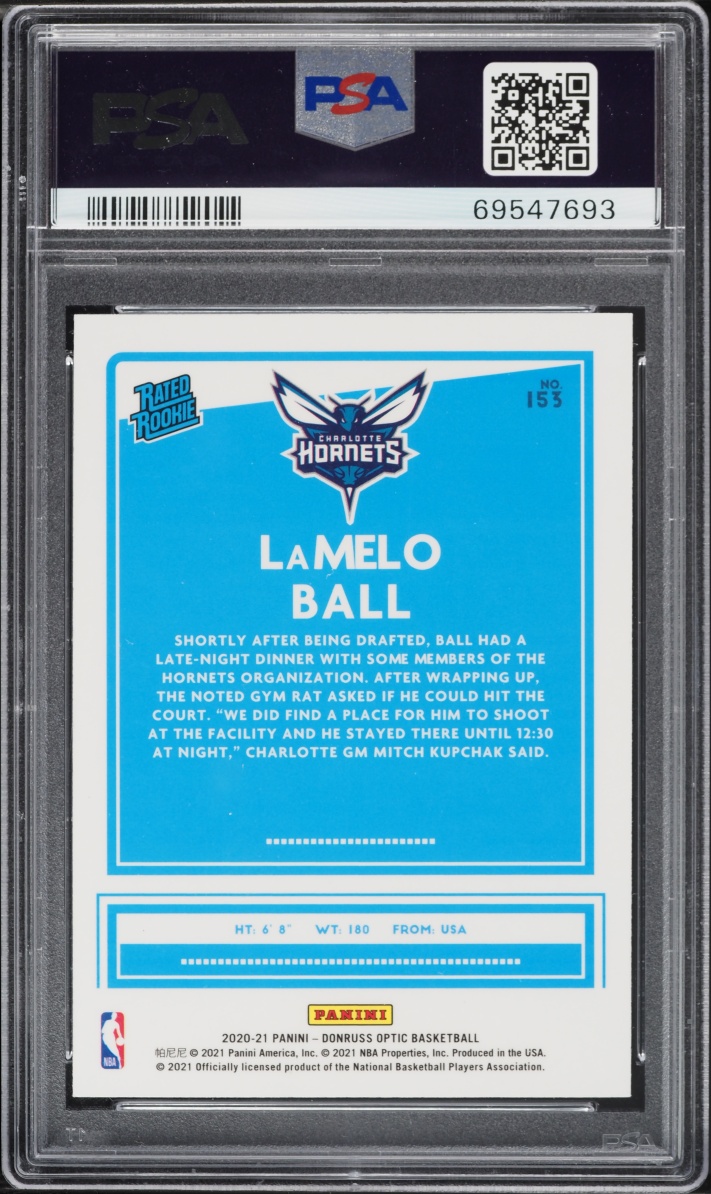 2020 Donruss Optic LaMelo Ball ROOKIE #153 PSA 10 GEM MINT