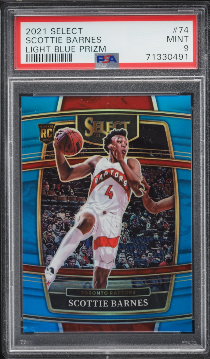 2021 Select Concourse Light Blue Prizm Scottie Barnes ROOKIE /299 #74 PSA 9 MINT