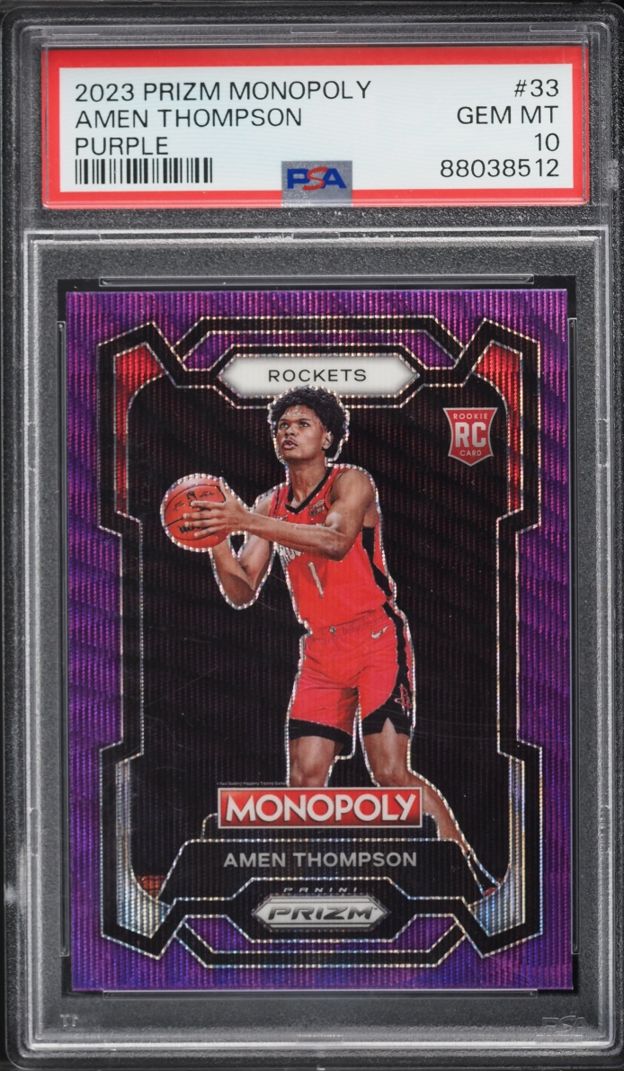 2023 Panini Prizm Monopoly Purple Amen Thompson ROOKIE #33 PSA 10 GEM MINT