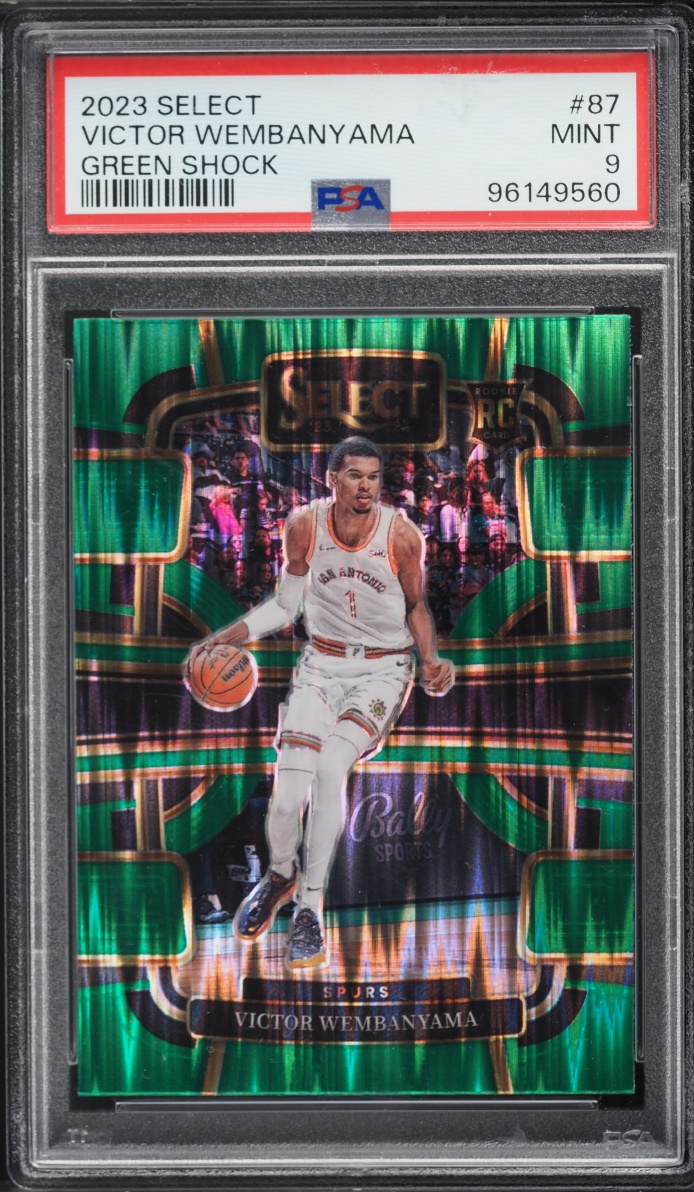 2023 Select Concourse Green Shock Prizm Victor Wembanyama ROOKIE #87 PSA 9 MINT